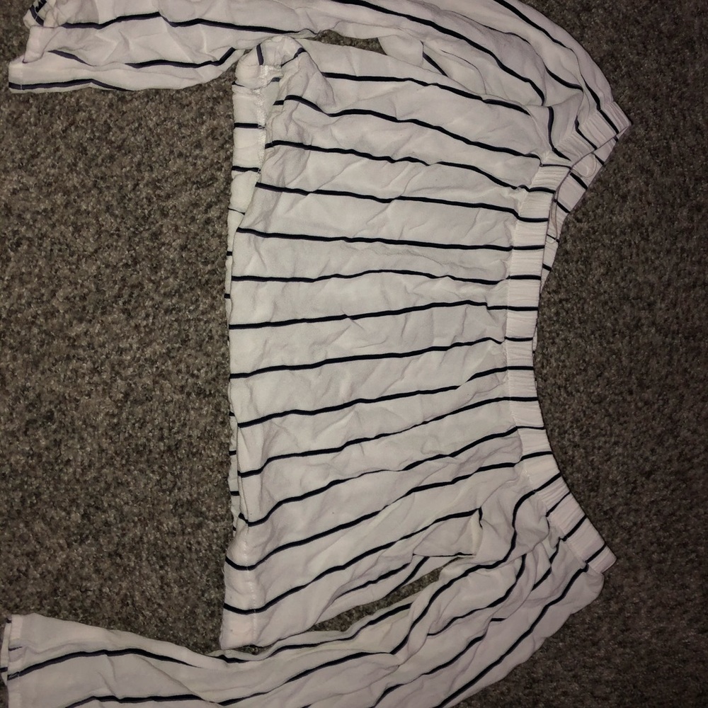 LA Hearts striped longe sleeve crop top
